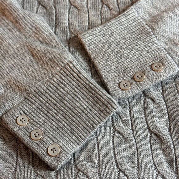 Talbots Sweater womens plus size 1x petite Cable Knit crew Neck Nylon Lamb wool - Picture 8 of 12